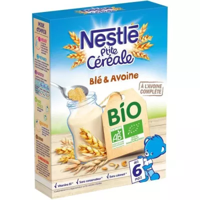 P'tite céréale bébé blé & avoine BIO dès 6 mois 240g - NESTLE
