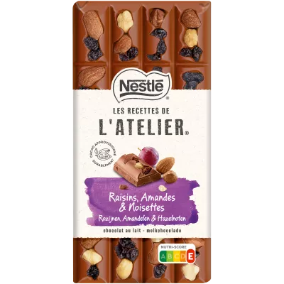 Barra de chocolate ao leite, passas, amêndoas e avelãs 170g - NESTLÉ