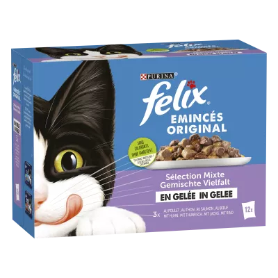 Mazungumzo ya gumzo la watu wazima katika kuku wa kuku, tuna & salmon 12x85g - PURINA FELIX