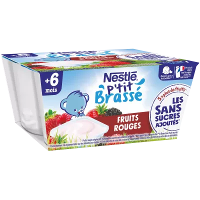 小婴儿甜点蛙泳从6个月开始，酿造的红色水果4x90g - NESTLE