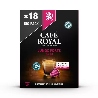 Kapseln Café Lungo Forte, kompatibel mit Nespresso; x18; 99g - CAFE ROYAL