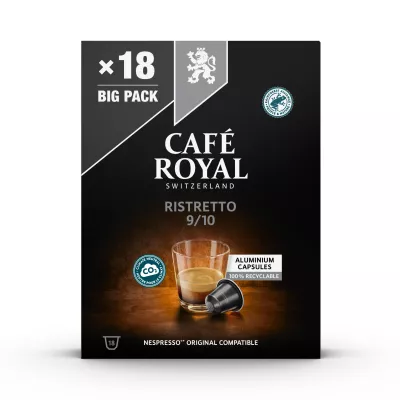 Café Capsules Compatibles Nespresso Ristretto N°9 X18 - Cafe Royal