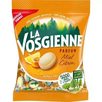 Bonbons au Miel et au Citron; Sachet 250g - LA VOSGIENNE