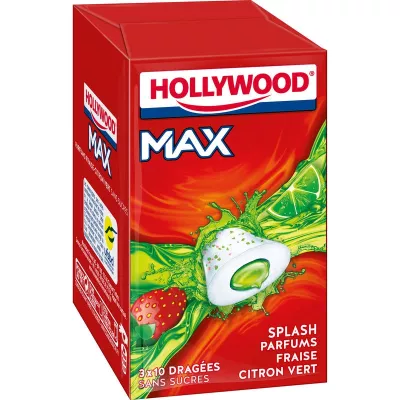Aardbei/Limoen Kauwgom; 3x10 gebaggerd - HOLLYWOOD