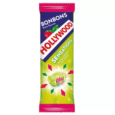 Bonbons sans sucre sensations citron vert fraise 26g - HOLLYWOOD