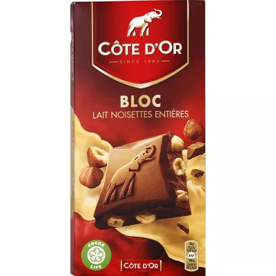 Reep Melkchocolade met Hele Hazelnoten 180g - CÔTE D'OR