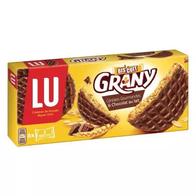 Biscuits Grany céréales/ chocolat 195g - LU