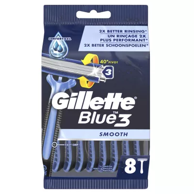 Blauw 3 gladde wegwerpscheermesjes - Gillette