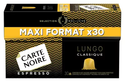 Café espresso longo clásico x30 cápsulas 168g - TARJETA NEGRA