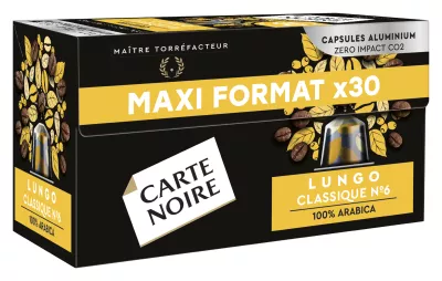 कॉफ़ी कैप्सूल संगत नेस्प्रेस्सो लुंगो क्लासिक °6 X30 - Carte Noire