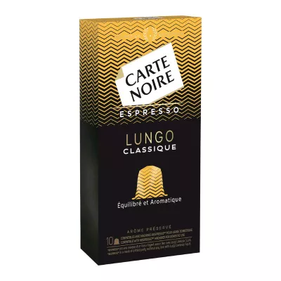 Classic lungo espresso coffee x10 capsules 56g - BLACK CARD