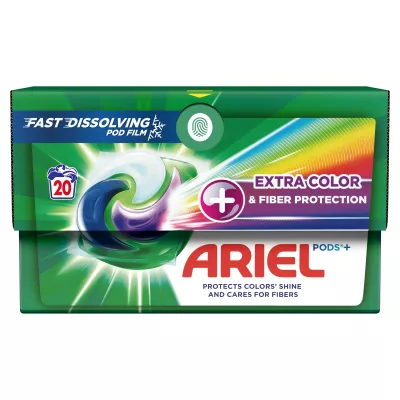 Pods Lessive Extra Color Et Fibre Protection 20 Lavages - ARIEL