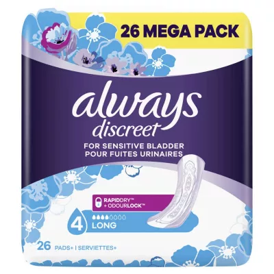 Compresas sanitarias largas y discretas. - ALWAYS