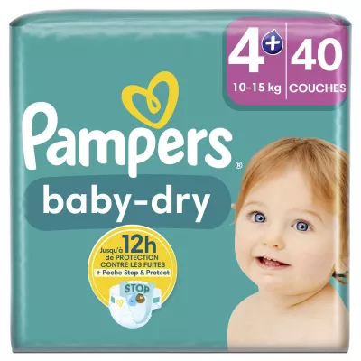 الأرائك Baby-Dry T4+ (10-15 كجم) x40 - PAMPERS