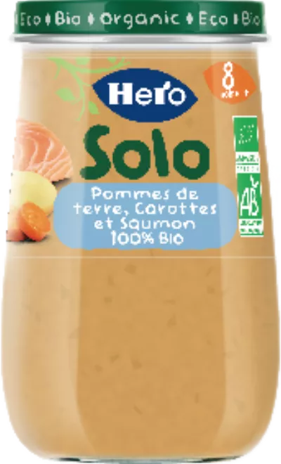 Petit Pot Картофель, морковь и лосось 190г HERO