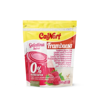 Sugar-Free Gelatin Raspberry Flavor 280 G - CALNORT