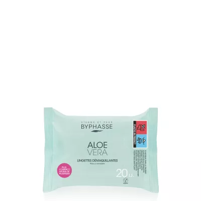 Lingettes Démaquillantes à L'aloe Vera Peaux Sensibles 20u.