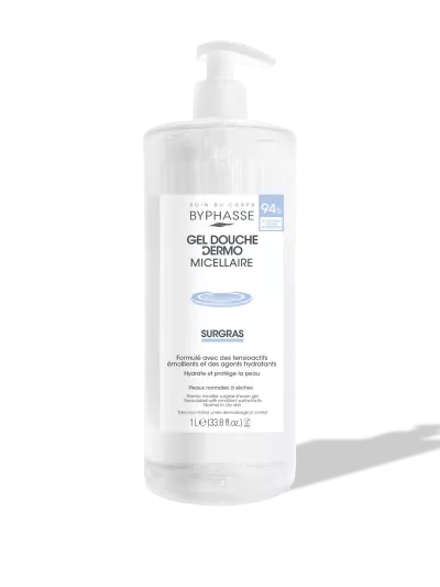 Gel Douche Dermo Micellaire Surgras Peaux Normales à Sèches 1l - BYPHASSE