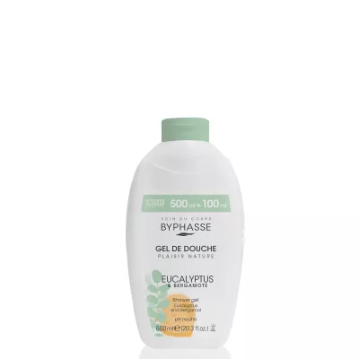 Plaisir Nature Gel De Douche Eucalyptus & Bergamote 600ml - BYPHASSE