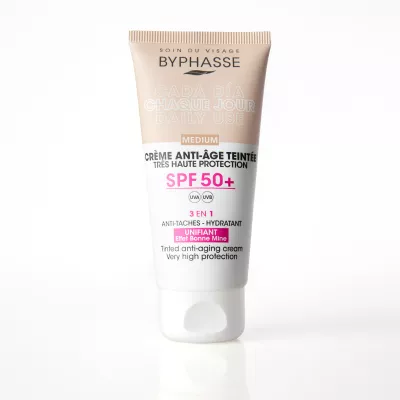 Crème Visage Anti-âge Teintée Medium Spf 50+ 50ml - BYPHASSE