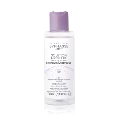 Solution Micellaire Démaquillante Biphasique Waterproof 100ml 12u - BYPHASSE