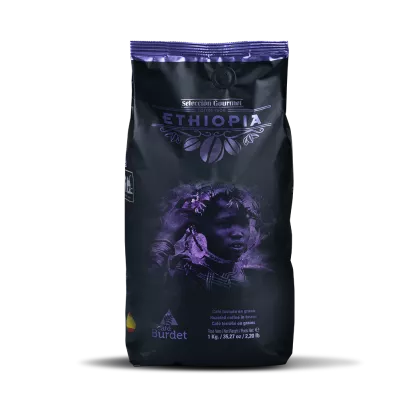 Kofi iliyochomwa katika uteuzi wa nafaka gourmet Ethiopia 1 kg - Burdet