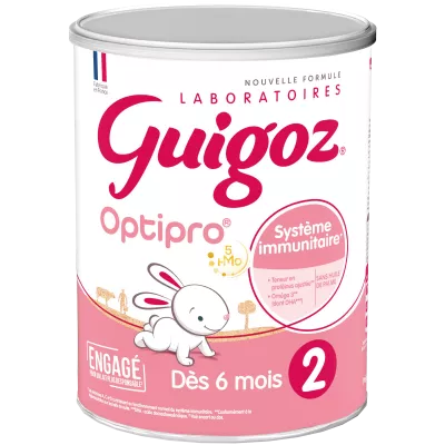 Lait bébé en Poudre 2ème âge Optipro 830g - GUIGOZ