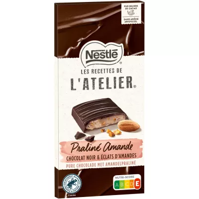 Tablette de chocolat ganache praliné amande 144g - NESTLE