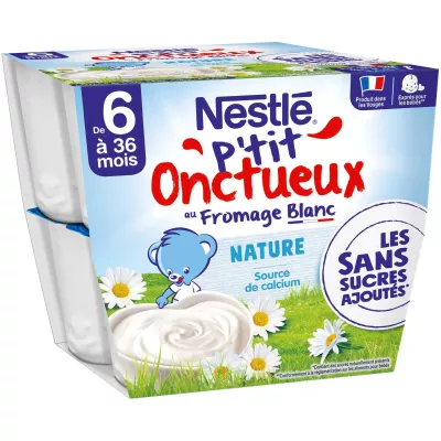 P'Tit oncuuuuuous com lactos com queijo branco de dados naturais de 6 meses 8x90g - NESTLE
