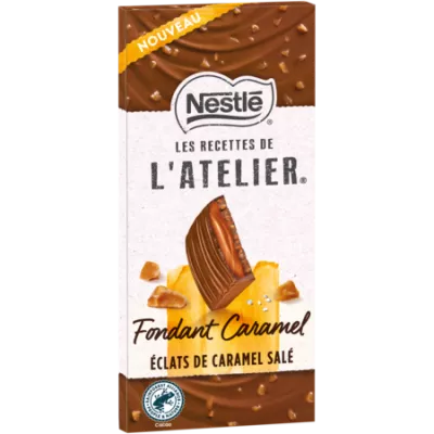 Tablette De Chocolat Au Lait Fondant Caramel et Ecats de Caramel Salé 130g - LES RECETTES DE L’ATELIER NESTLÉ