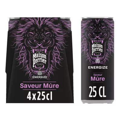 Boisson énergisante saveur Mûre 4x25cl - MAISON PERRIER