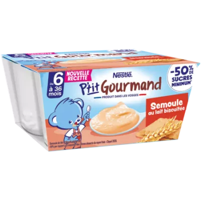 P'tit Gourmand Semoule Biscuité 4x100g - NESTLE