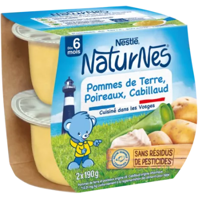 2x190g Poireaux Cabillaud Natu