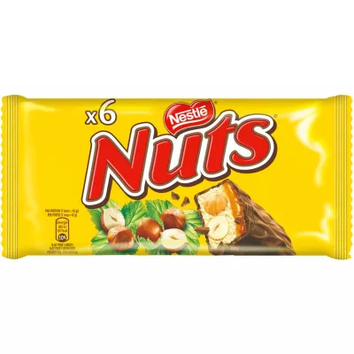 Barras De Chocolate E Avelã 6x42g - NUTS