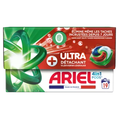 Lessive capsules Ultra Détachant 4en1; 19 Pods - ARIEL