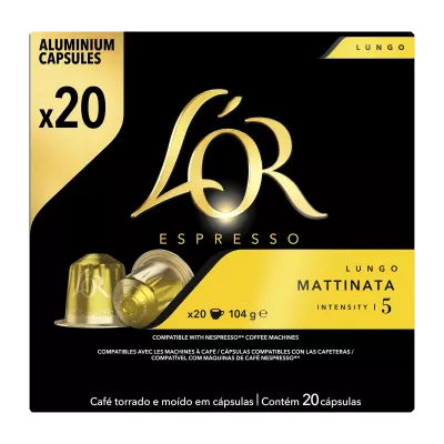 Capsules Café Lungo Mattinata Compatible Nespresso x20; 104g - L'OR