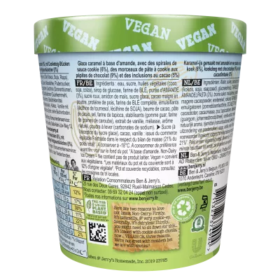 B&j Vegan Cookie Dough 406g