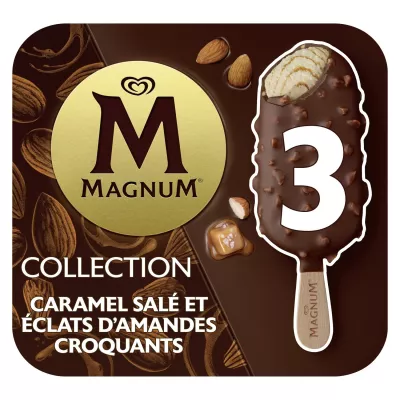 Banca al caramello di ghiaccio e mandorle croquanti x3 - Magnum