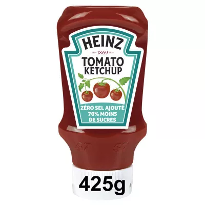 टमाटर केचप शून्य अतिरिक्त नमक 70% कम चीनी, 425 ग्राम - HEINZ