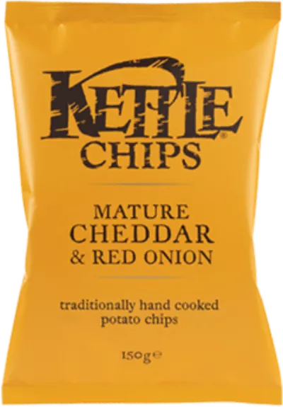 Chips Mature Cheddar Cheese Red Onion, 130g x10 - KETTLE