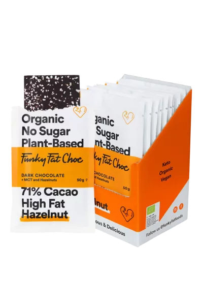 Bio-Schokoriegel mit Haselnussgeschmack, x10 - FUNKY FAT CHOC