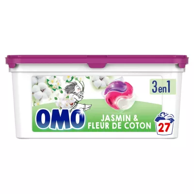 Lessive Capsule 3en1 Prendre L'Air Jasmin & Fleur de Coton x27 -OMO