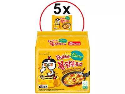 インスタントラーメン スパイシーチキンチーズ 5x140g - BULDAK