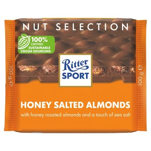 Milk Chocolate Almonds With Honey And Salt 100g - Ritter Sport
