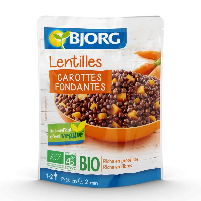 Lentilles carottes fondantes BIO 250g - BJORG