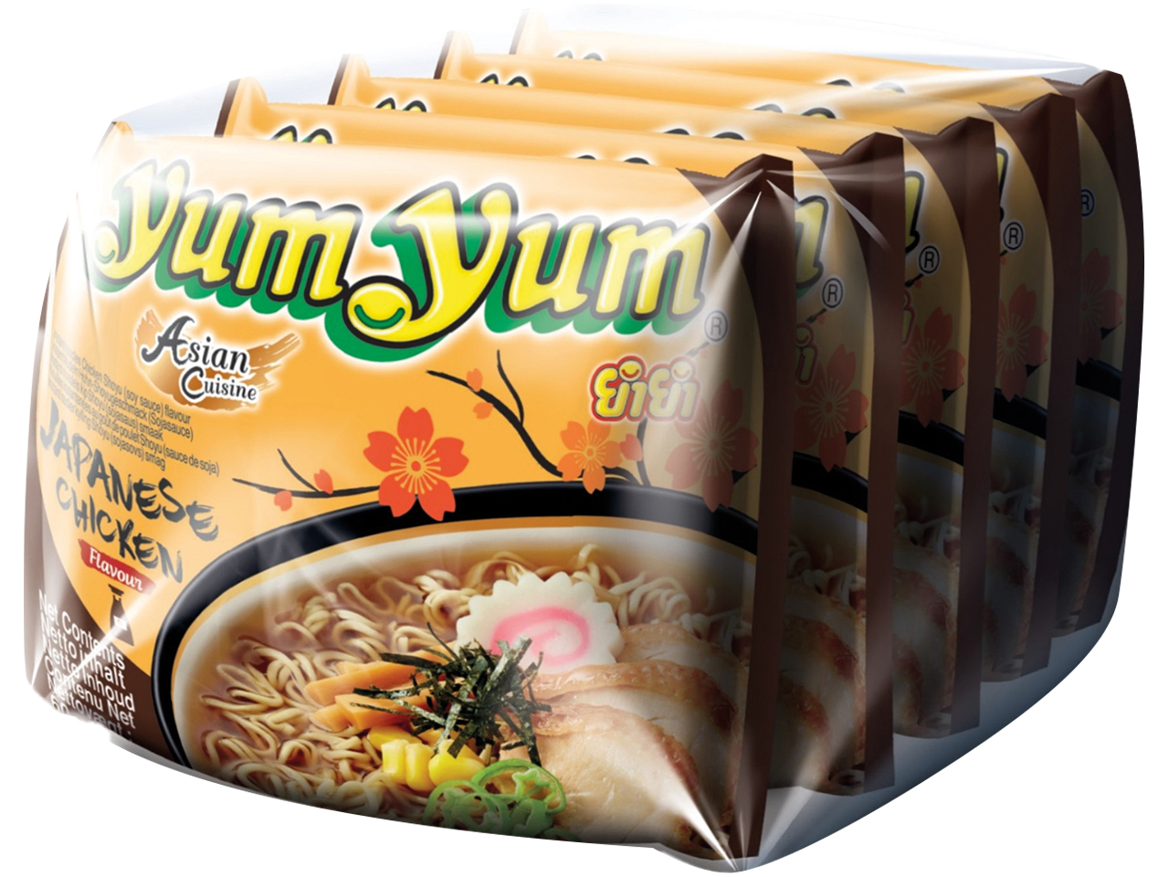 علبة شوربة نودلز دجاج شويو 5x60 جم - YUM YUM
