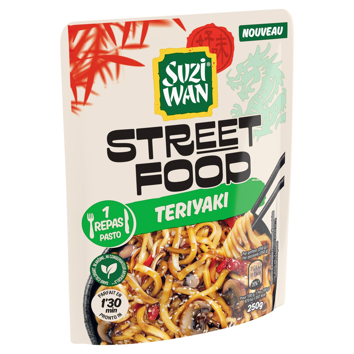 Nouilles préparées Street Food teriyaki 250 g - SUZI WAN
