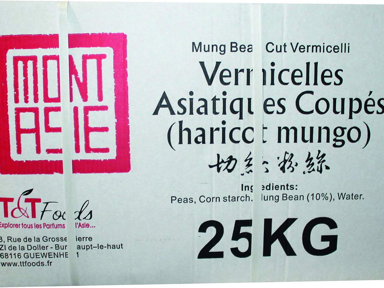 Mung Bean Vermicelli Cut 3-5cm 25kg - MONT ASIE