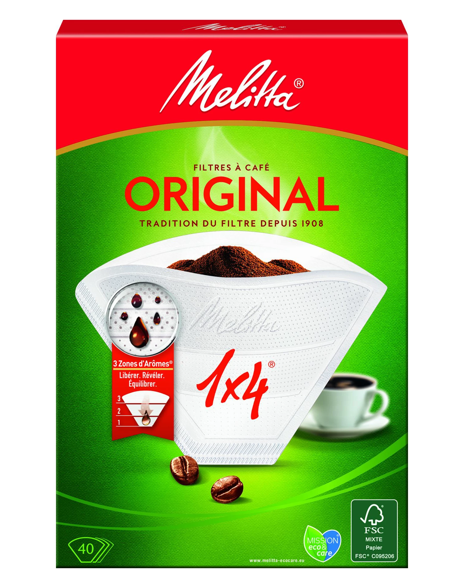 40 1x4 white coffee filters - Melitta
