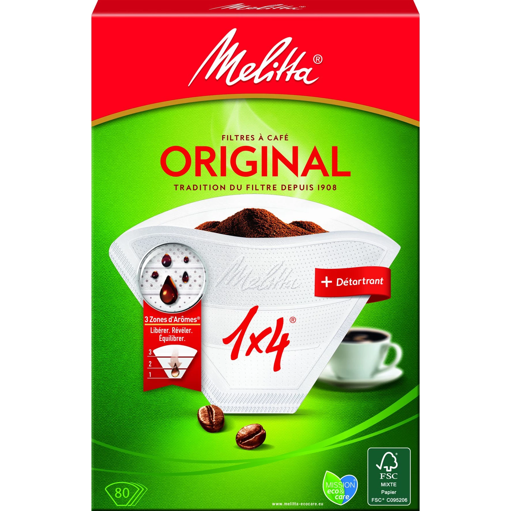 80 Coffee Filter 1x4 White - Melitta